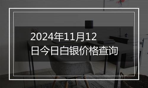 2024年11月12日今日白银价格查询