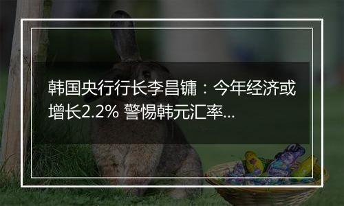 韩国央行行长李昌镛：今年经济或增长2.2% 警惕韩元汇率波动