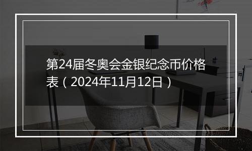 第24届冬奥会金银纪念币价格表（2024年11月12日）