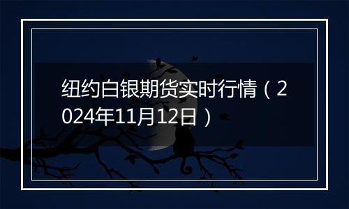 纽约白银期货实时行情（2024年11月12日）