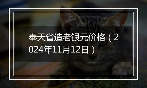 奉天省造老银元价格（2024年11月12日）