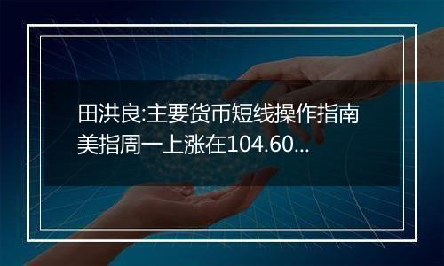 田洪良:主要货币短线操作指南 美指周一上涨在104.60之下遇阻