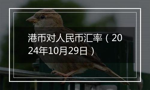 港币对人民币汇率（2024年10月29日）