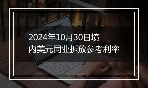 2024年10月30日境内美元同业拆放参考利率