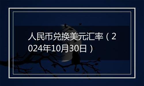 人民币兑换美元汇率（2024年10月30日）