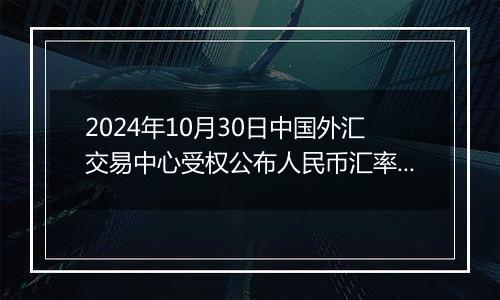 2024年10月30日中国外汇交易中心受权公布人民币汇率中间价公告