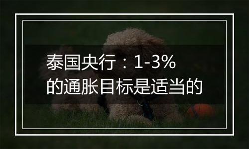 泰国央行：1-3%的通胀目标是适当的