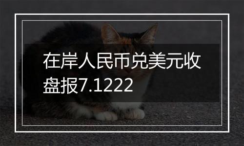 在岸人民币兑美元收盘报7.1222