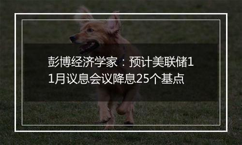 彭博经济学家：预计美联储11月议息会议降息25个基点