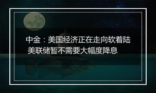 中金：美国经济正在走向软着陆 美联储暂不需要大幅度降息