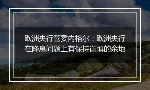 欧洲央行管委内格尔：欧洲央行在降息问题上有保持谨慎的余地