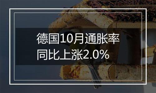 德国10月通胀率同比上涨2.0%