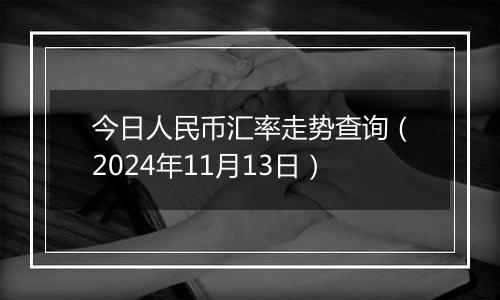 今日人民币汇率走势查询（2024年11月13日）