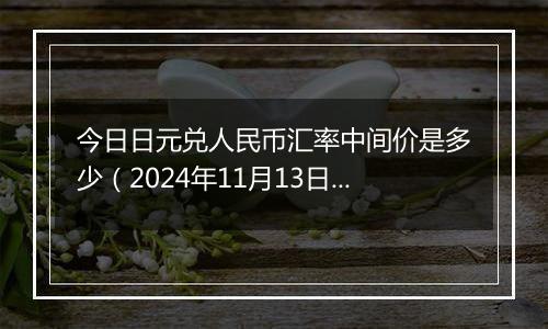 今日日元兑人民币汇率中间价是多少（2024年11月13日）