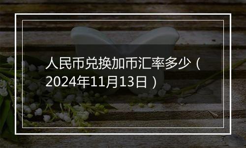 人民币兑换加币汇率多少（2024年11月13日）