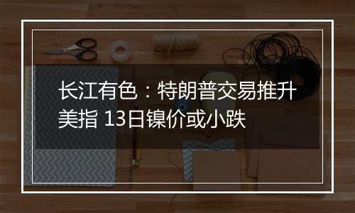 长江有色：特朗普交易推升美指 13日镍价或小跌