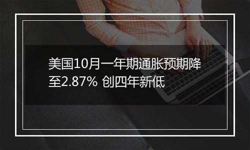 美国10月一年期通胀预期降至2.87% 创四年新低