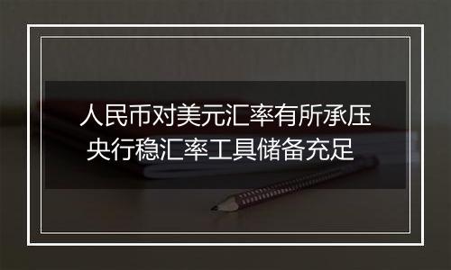 人民币对美元汇率有所承压 央行稳汇率工具储备充足