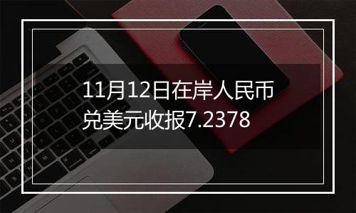 11月12日在岸人民币兑美元收报7.2378