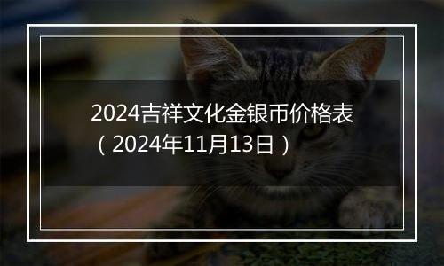 2024吉祥文化金银币价格表（2024年11月13日）