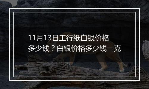 11月13日工行纸白银价格多少钱？白银价格多少钱一克