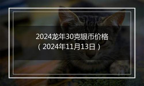 2024龙年30克银币价格（2024年11月13日）