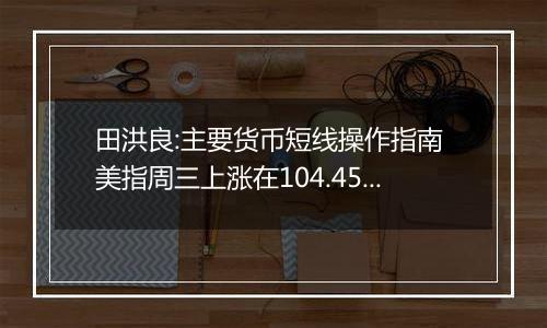 田洪良:主要货币短线操作指南 美指周三上涨在104.45之下遇阻