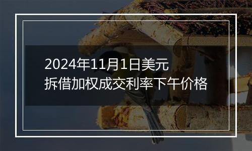 2024年11月1日美元拆借加权成交利率下午价格