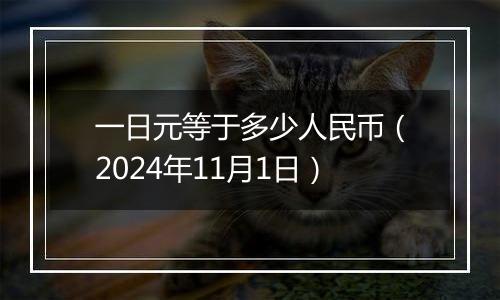 一日元等于多少人民币（2024年11月1日）