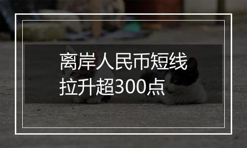 离岸人民币短线拉升超300点