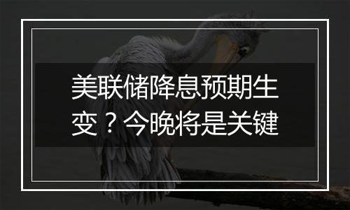 美联储降息预期生变？今晚将是关键