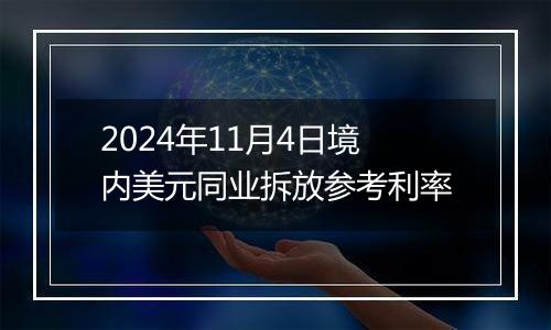 2024年11月4日境内美元同业拆放参考利率