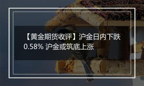 【黄金期货收评】沪金日内下跌0.58% 沪金或筑底上涨