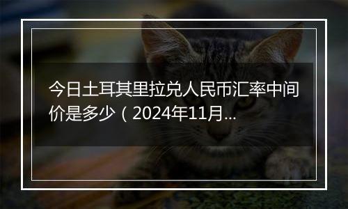 今日土耳其里拉兑人民币汇率中间价是多少（2024年11月4日）