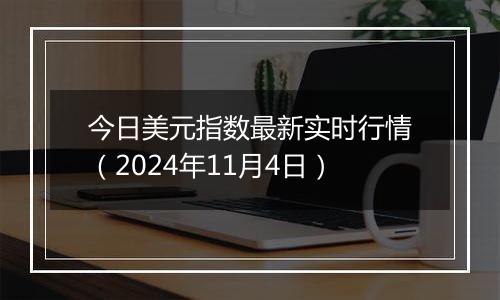 今日美元指数最新实时行情（2024年11月4日）