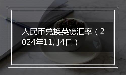 人民币兑换英镑汇率（2024年11月4日）