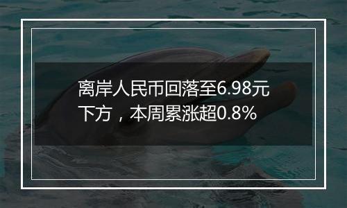 离岸人民币回落至6.98元下方，本周累涨超0.8%