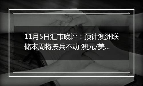 11月5日汇市晚评：预计澳洲联储本周将按兵不动 澳元/美元在0.66附近大幅上涨