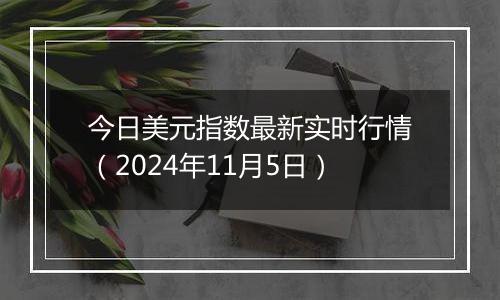 今日美元指数最新实时行情（2024年11月5日）