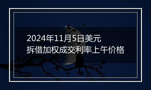 2024年11月5日美元拆借加权成交利率上午价格