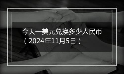 今天一美元兑换多少人民币（2024年11月5日）