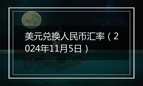 美元兑换人民币汇率（2024年11月5日）