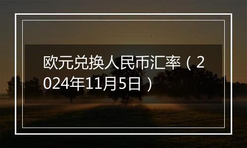 欧元兑换人民币汇率（2024年11月5日）