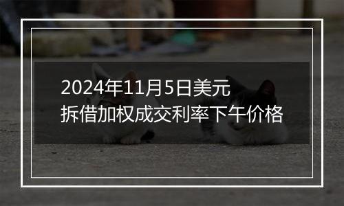 2024年11月5日美元拆借加权成交利率下午价格