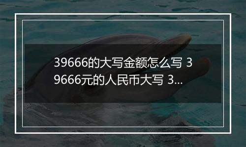 39666的大写金额怎么写 39666元的人民币大写 39666元的数字大写