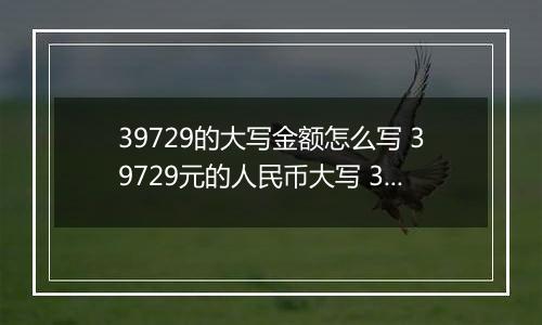 39729的大写金额怎么写 39729元的人民币大写 39729元的数字大写