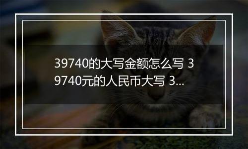 39740的大写金额怎么写 39740元的人民币大写 39740元的数字大写