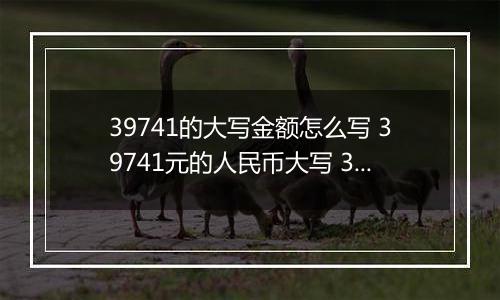 39741的大写金额怎么写 39741元的人民币大写 39741元的数字大写