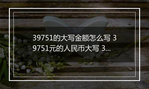 39751的大写金额怎么写 39751元的人民币大写 39751元的数字大写