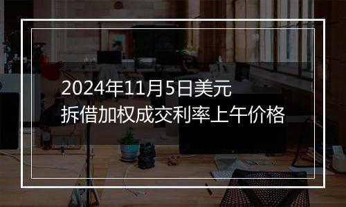 2024年11月5日美元拆借加权成交利率上午价格